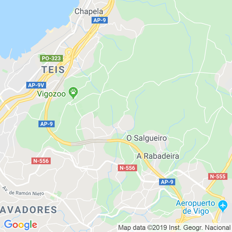 Código Postal calle Mueisas (Candean), lugar en Vigo