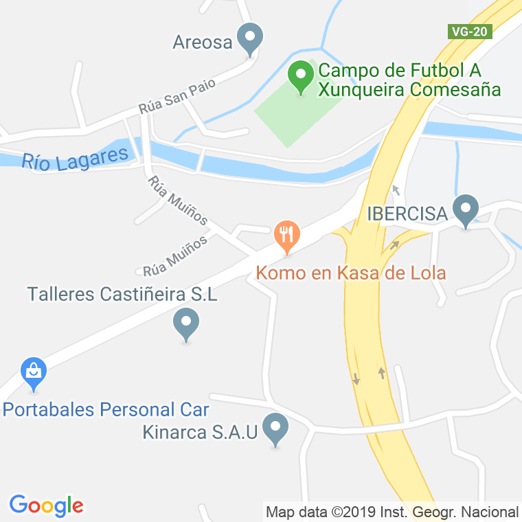Código Postal calle Muiños (Coruxo), lugar en Vigo