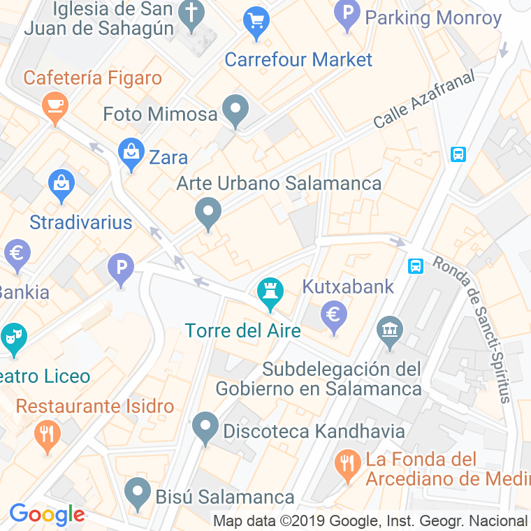 Código Postal calle Azafranal, pasaje en Salamanca