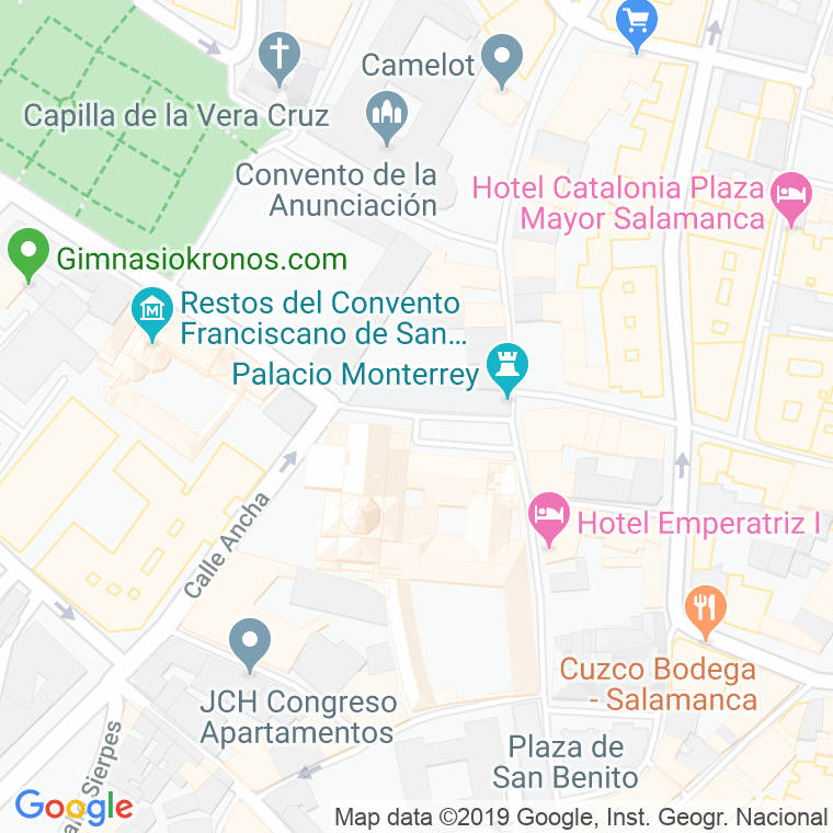 Código Postal calle Agustinas, plaza en Salamanca