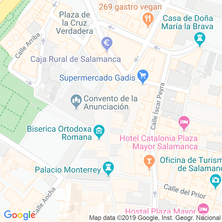 Código Postal calle Bordadores en Salamanca