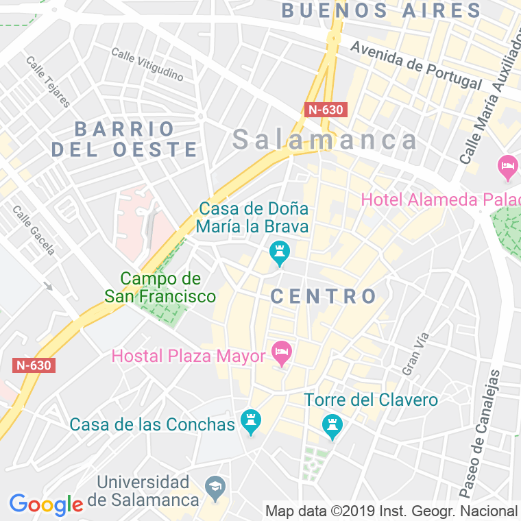 Código Postal calle Bravo en Salamanca