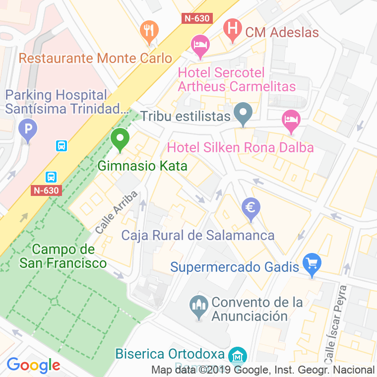 Código Postal calle Cruz Verde, plaza en Salamanca