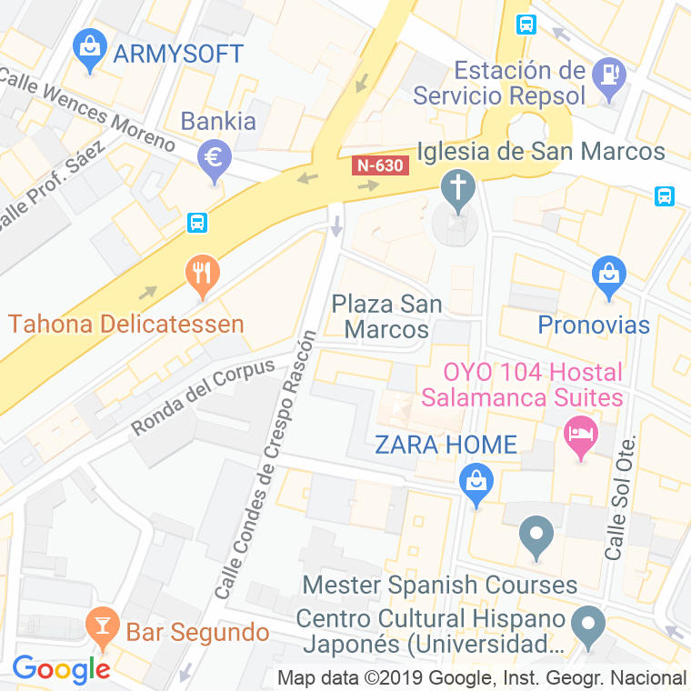 Código Postal calle Lope De Vega en Salamanca