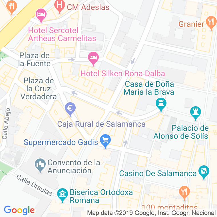 Código Postal calle Peña Primera en Salamanca