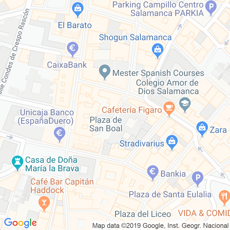 Código Postal calle San Boal, plaza en Salamanca