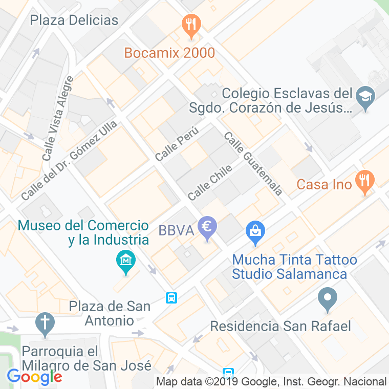 Código Postal calle Chile en Salamanca