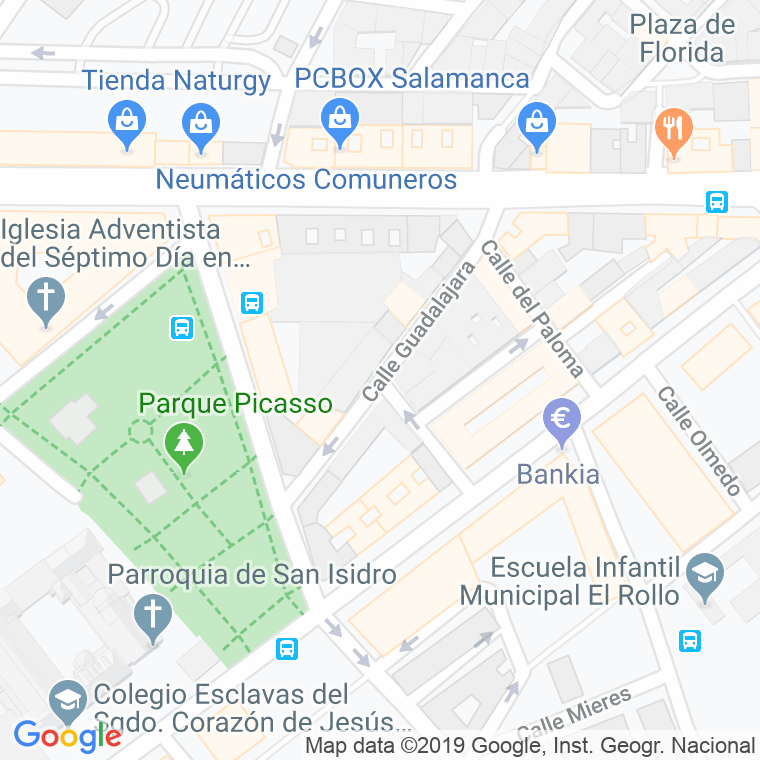 Código Postal calle Guadalajara en Salamanca