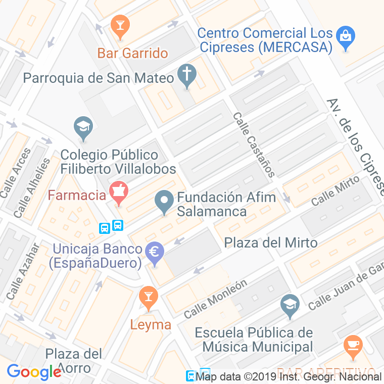 Código Postal calle Acebos en Salamanca
