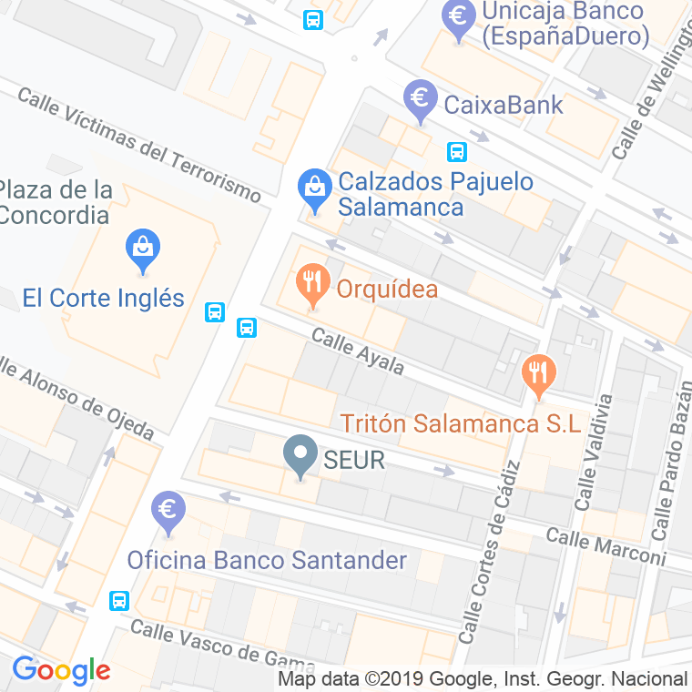 Código Postal calle Ayala en Salamanca