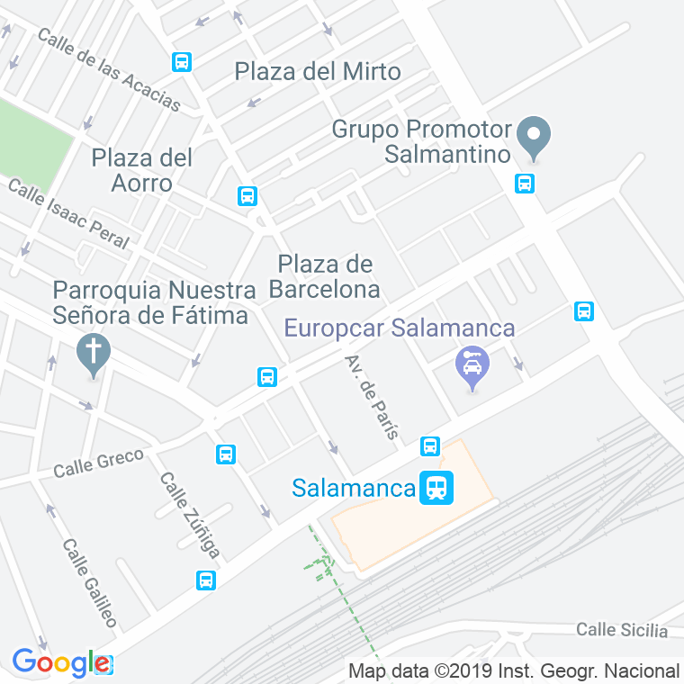 Código Postal calle Barcelona, plaza en Salamanca