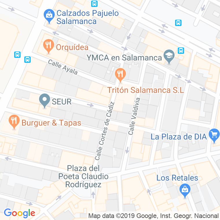 Código Postal calle Cortes De Cadiz en Salamanca