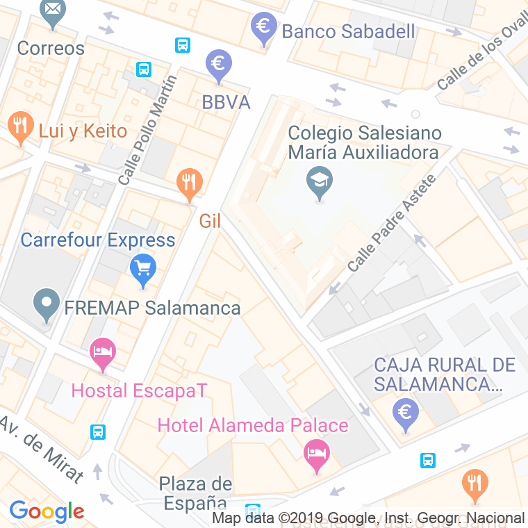 Código Postal calle Maria Auxiliadora en Salamanca