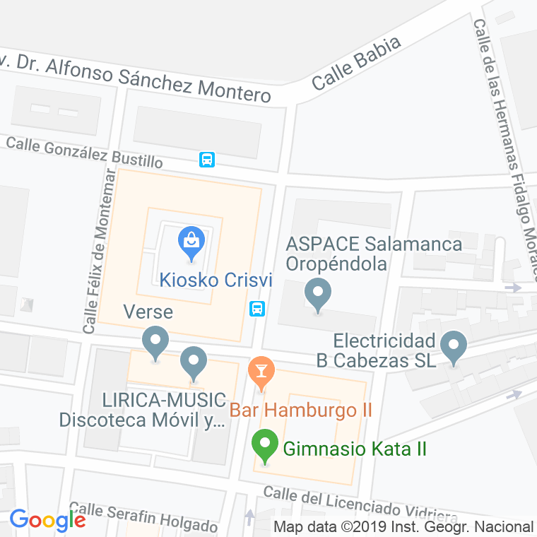 Código Postal calle Bachiller Sanson Carrasco, Del en Salamanca