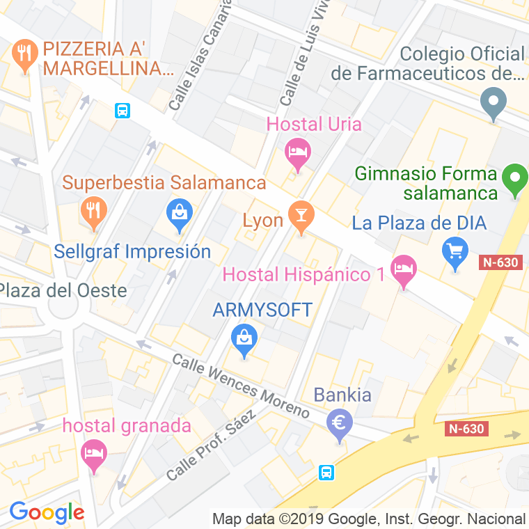 Código Postal calle Isidro Segovia en Salamanca