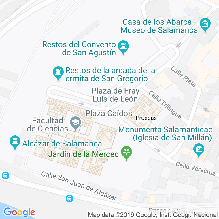 Código Postal calle Caidos, plaza en Salamanca