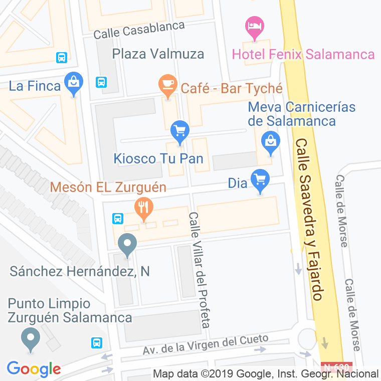 Código Postal calle Corbacera en Salamanca