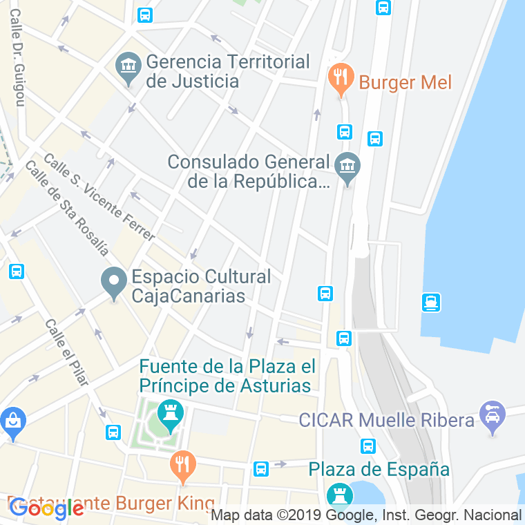 Código Postal calle San Juan Bautista   (Impares Del 41 Al Final)  (Pares Del 42 Al Final) en Santa Cruz de Tenerife