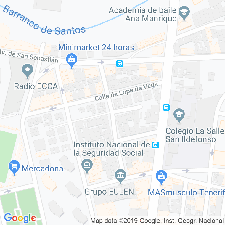 Código Postal calle Antonio De Nebrija en Santa Cruz de Tenerife