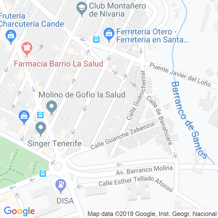 Código Postal calle Princesa Guajara en Santa Cruz de Tenerife