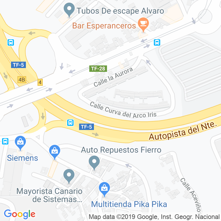 Código Postal calle Curva El Arco Iris en Santa Cruz de Tenerife