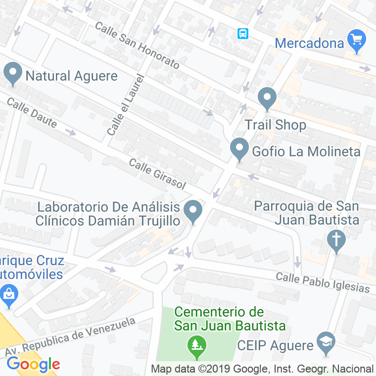 Código Postal calle Girasol en Laguna,La