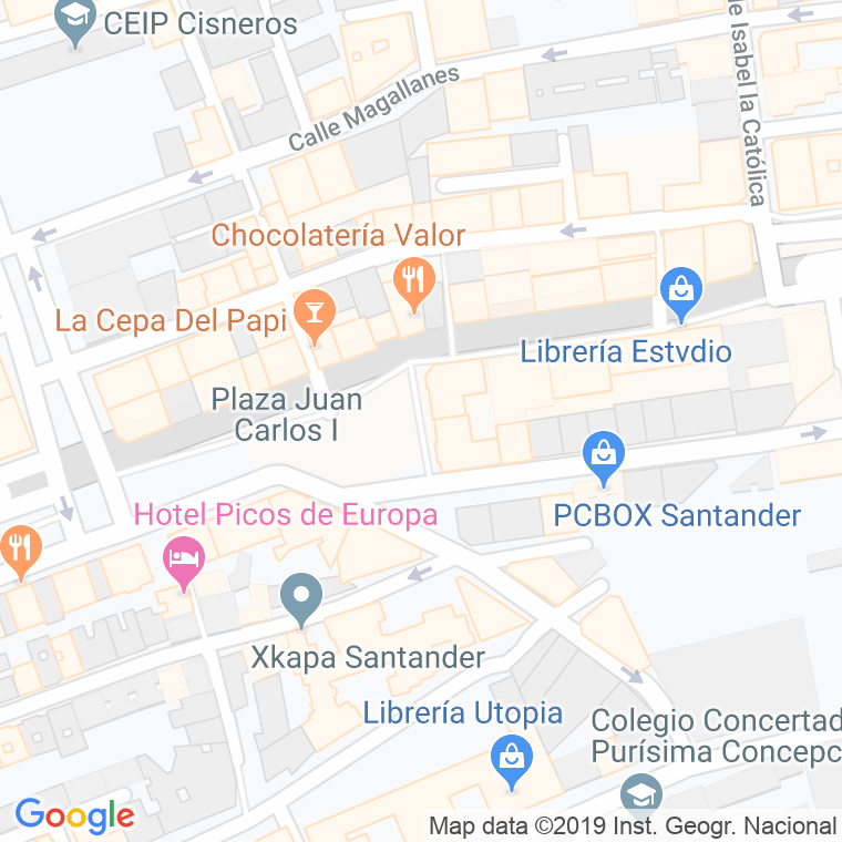 Código Postal calle Juan Carlos I, plaza en Santander