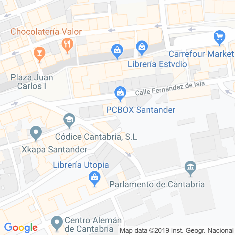 Código Postal calle Juan De Garay en Santander