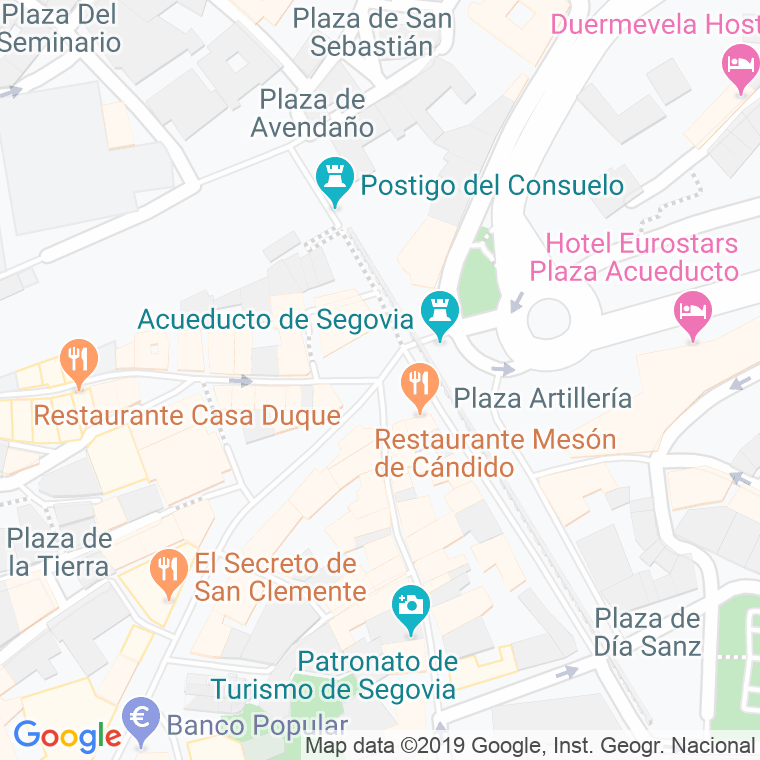 Código Postal calle Azoguejo, plaza en Segovia