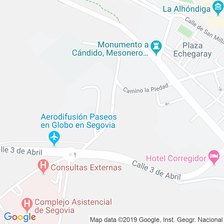 Código Postal calle Piedad, camino en Segovia