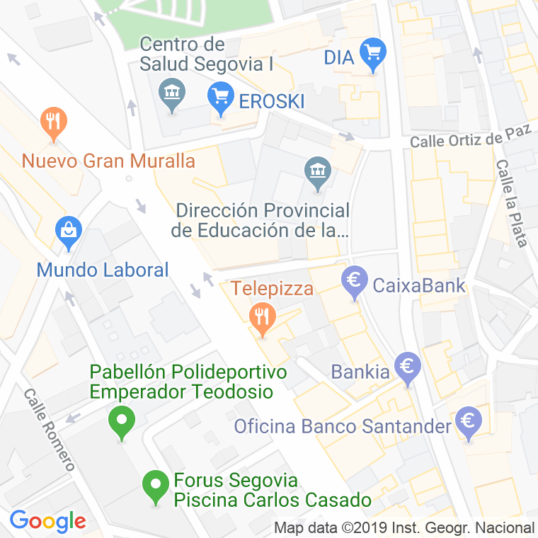 Código Postal calle San Vicente Ferrer en Segovia