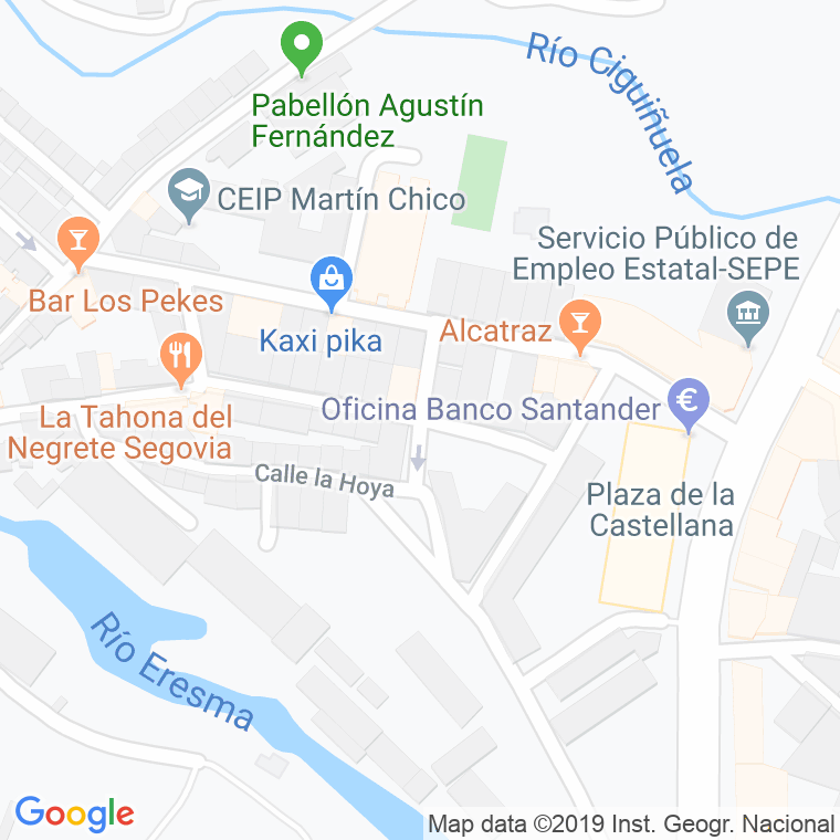 Código Postal calle Hortelanos en Segovia