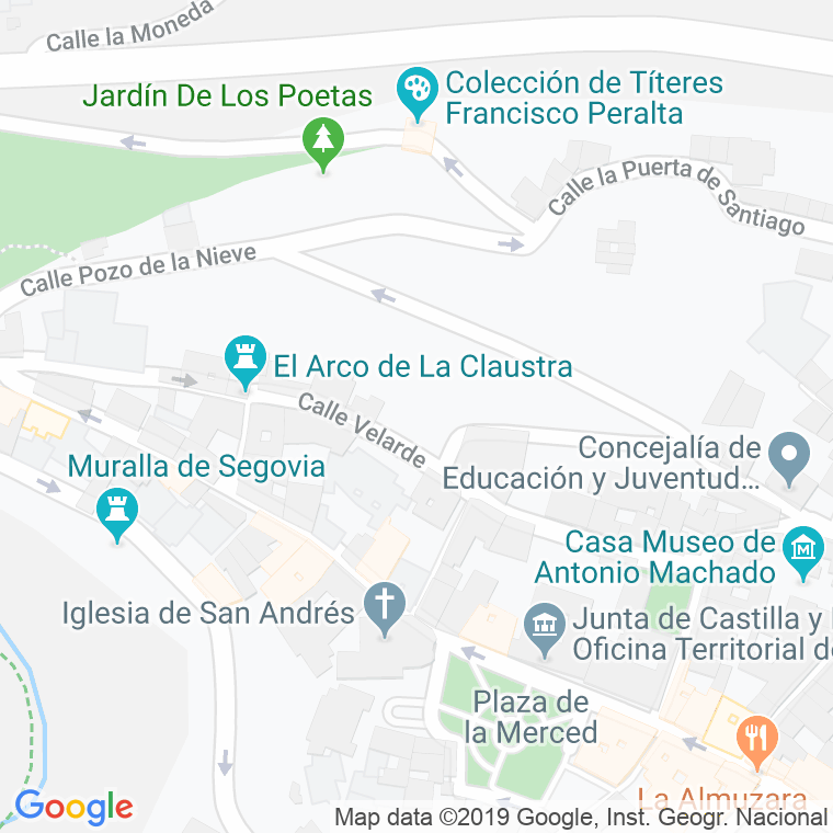 Código Postal calle Jardin De Fronkes, bajada en Segovia
