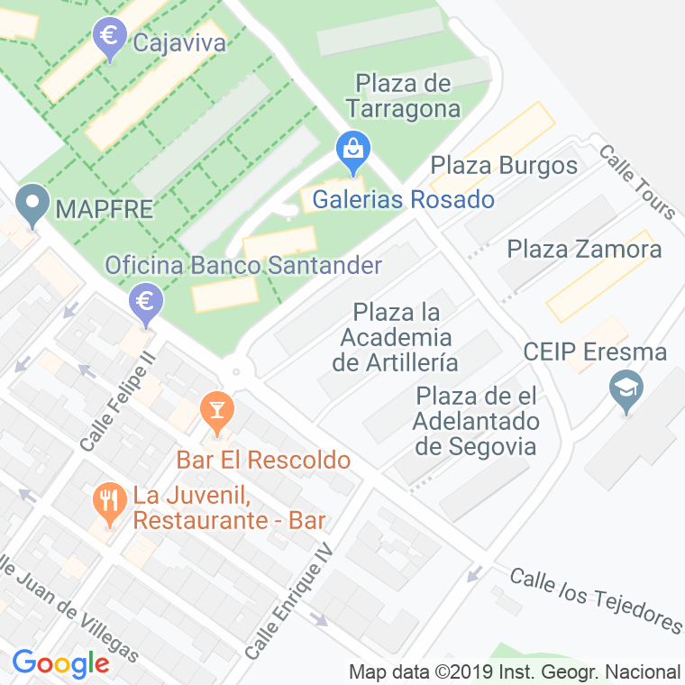 Código Postal calle Caja De Ahorros, plaza en Segovia