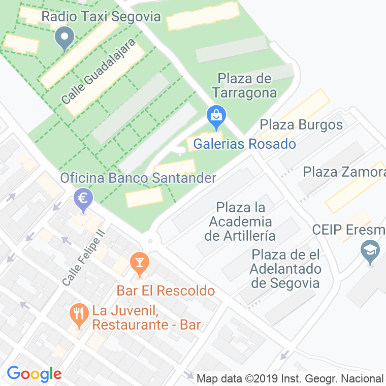 Código Postal calle Regimiento De Artilleria en Segovia