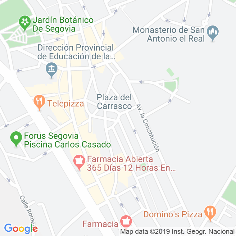 Código Postal calle Alonso Sanchez Coello en Segovia