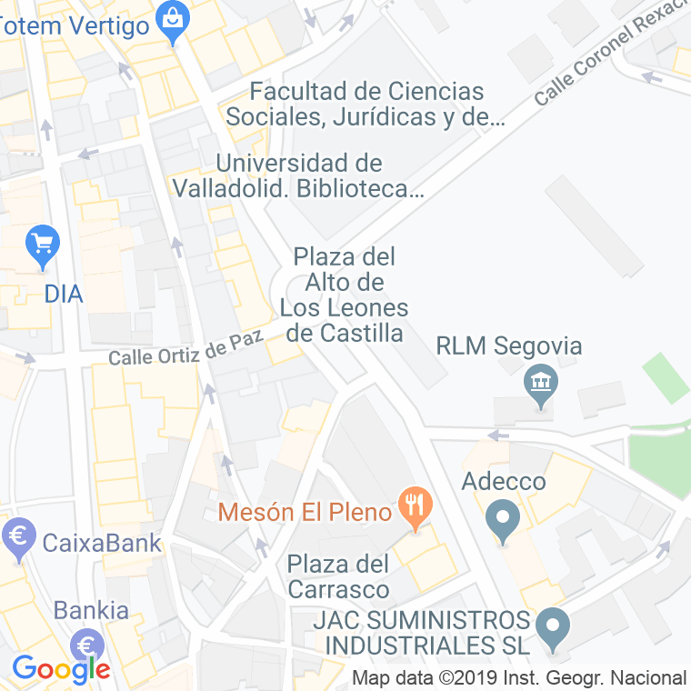 Código Postal calle Alto Leones Castilla, plaza en Segovia