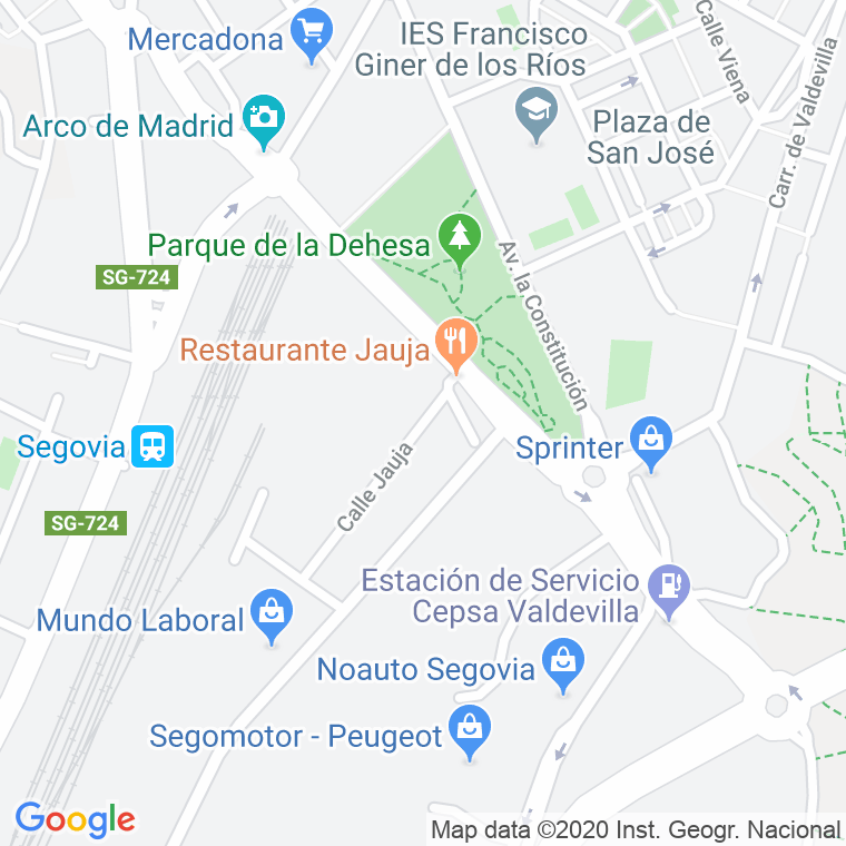 Código Postal calle Jauja en Segovia