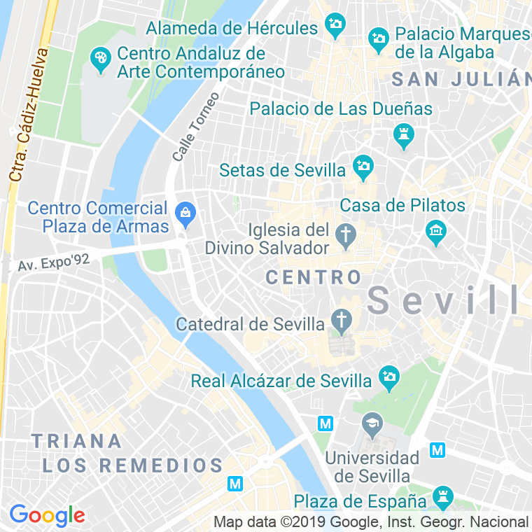 Código Postal calle Antigua Calle De Cruz Del Negro en Sevilla