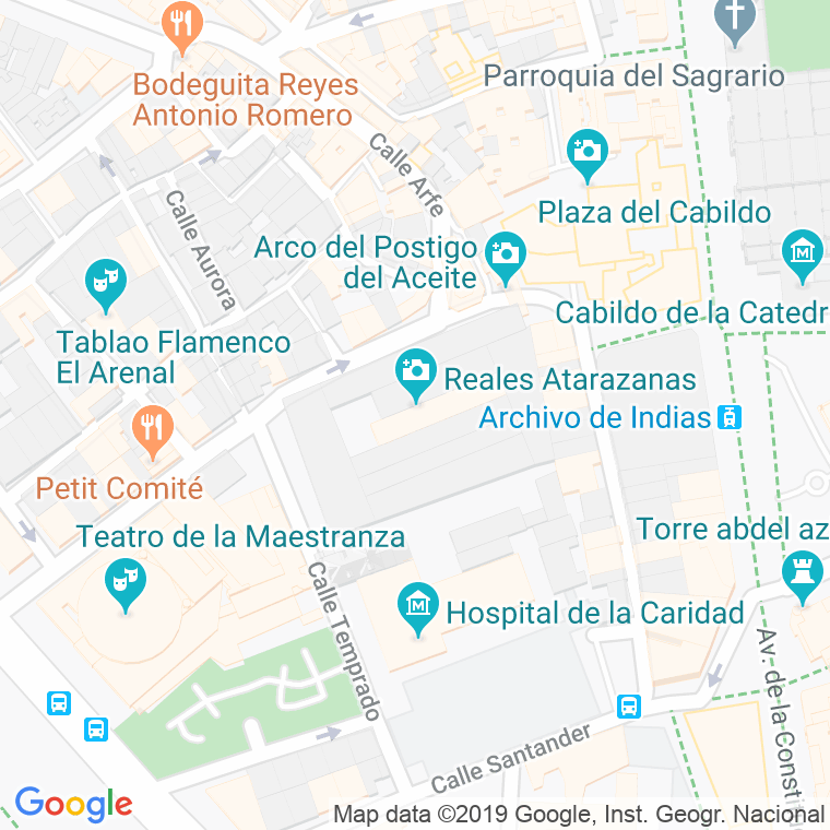 Código Postal calle Atarazanas en Sevilla