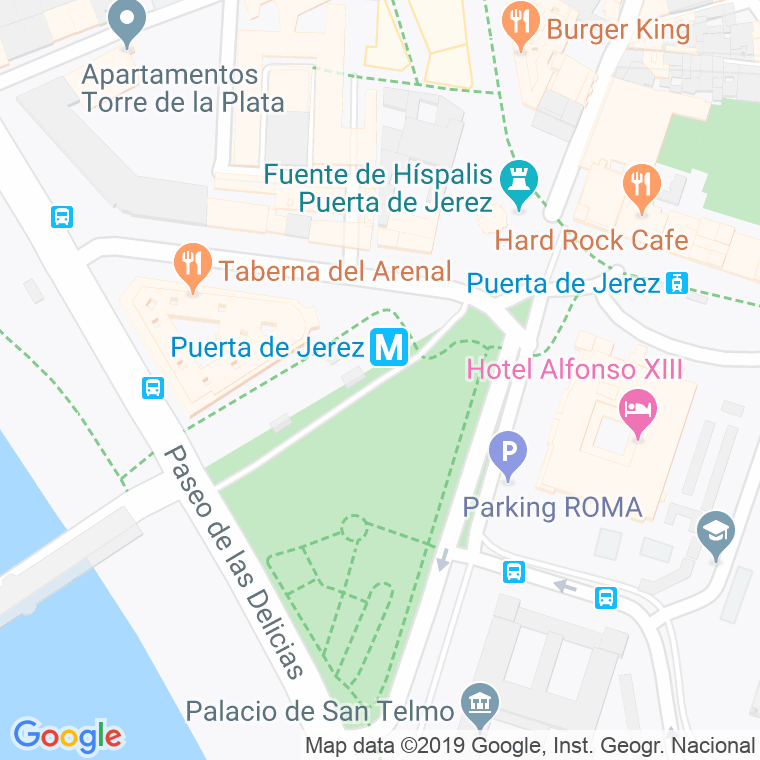 Código Postal calle Cristina, De, paseo en Sevilla