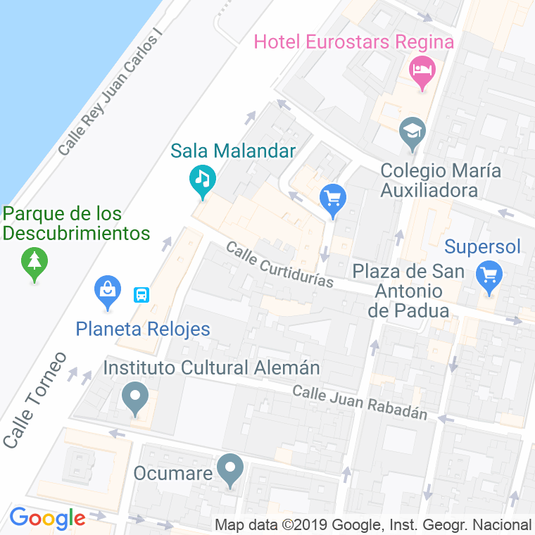 Código Postal calle Curtidurias en Sevilla