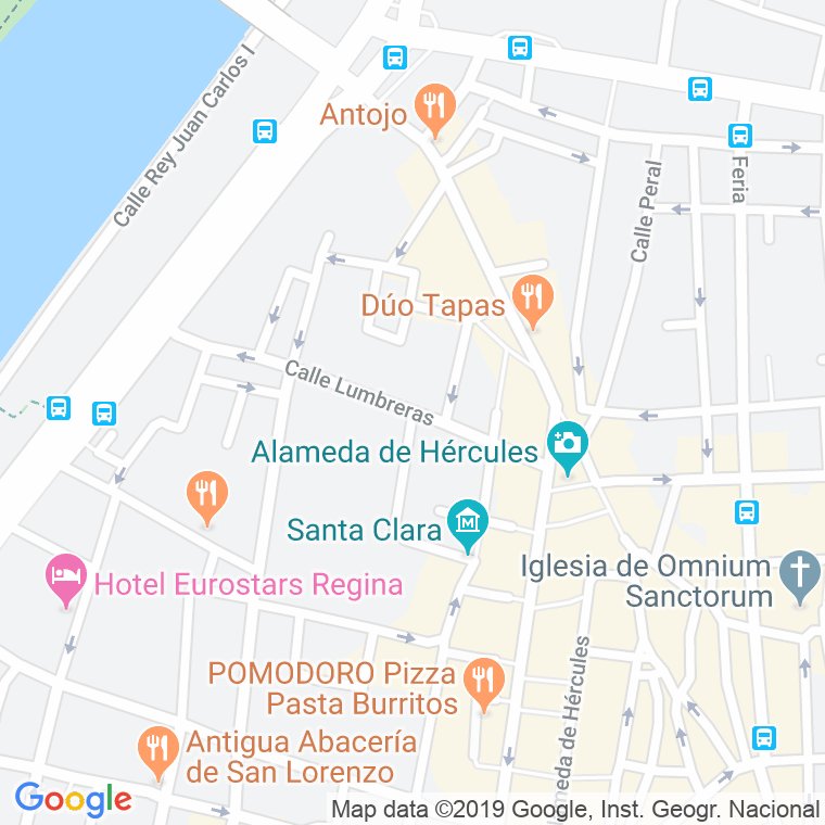 Código Postal calle Lumbreras en Sevilla