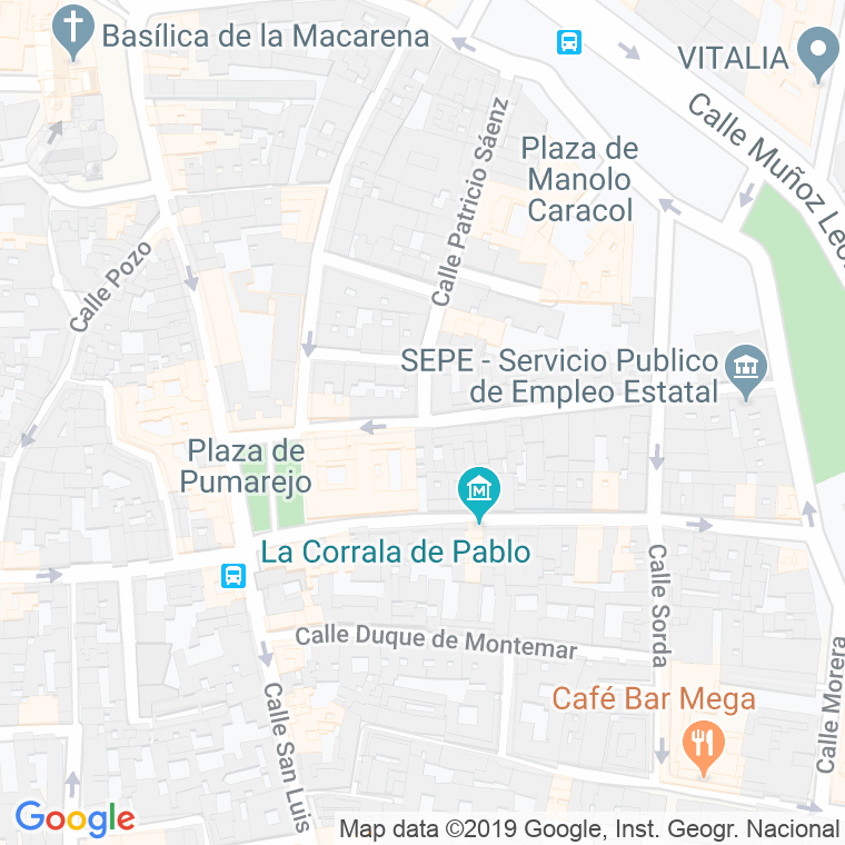 Código Postal calle Aniceto Saenz en Sevilla
