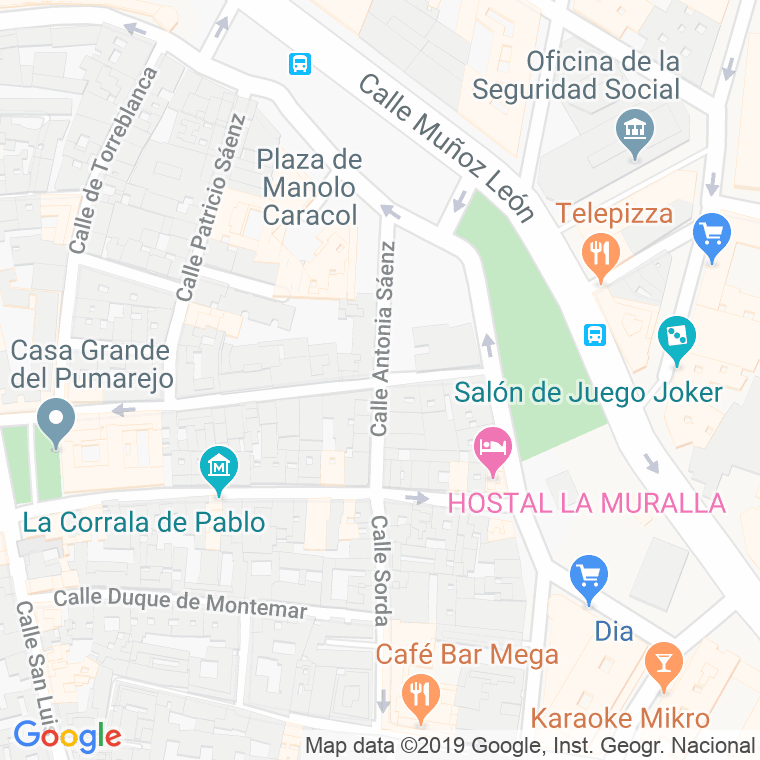 Código Postal calle Antonia Saenz en Sevilla
