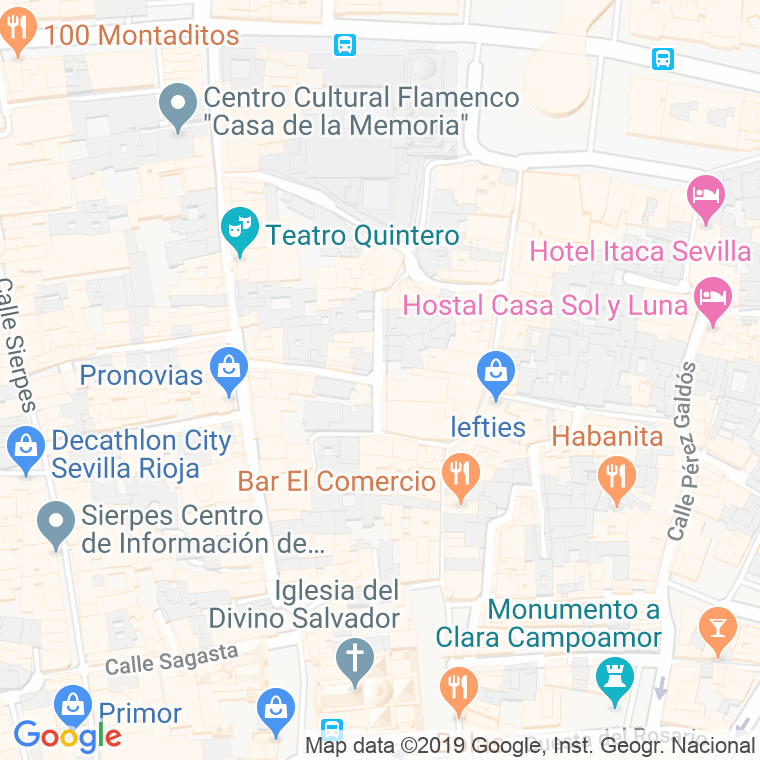 Código Postal calle Buiza Y Mensaque en Sevilla