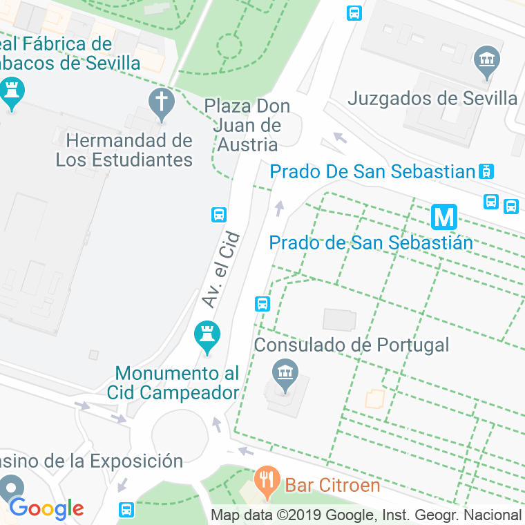 Código Postal calle Cid, avenida en Sevilla