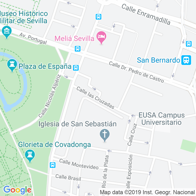 Código Postal calle Cruzadas, Las en Sevilla