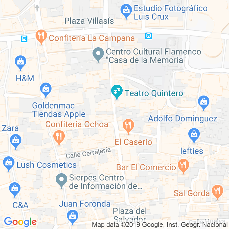 Código Postal calle Cuna en Sevilla