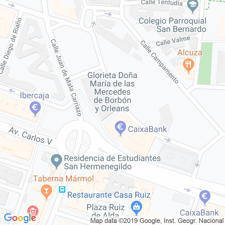 Código Postal calle Doña Mªde Las Mercedes De Borbon Y Orleans, plaza en Sevilla